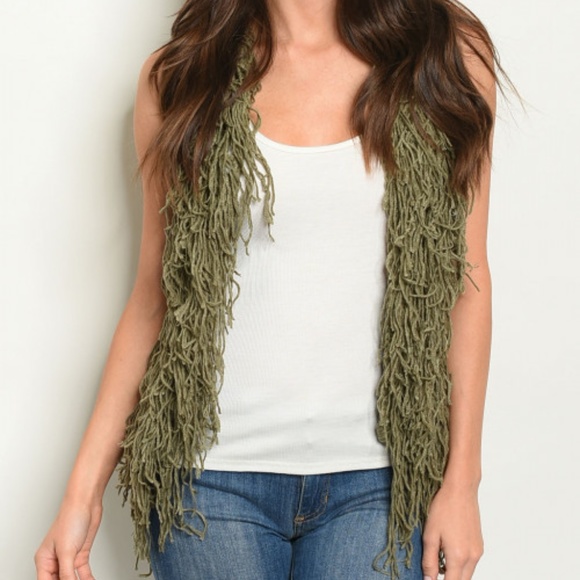 SHAGGY GREEN VEST - Picture 3 of 6